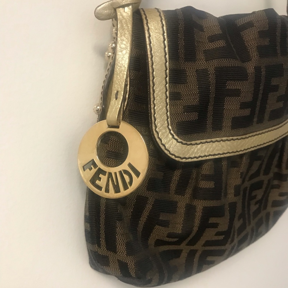 Fendi Zucca Chef Shoulder Bag Authentic
